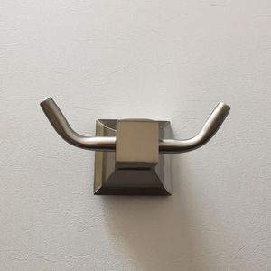 Square-shape stainless steel dual robe hook